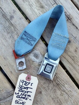1970's GM Cadillac Eldorado Seat Belt Strap w/Female Buckle *LIGHT BLUE*   VGC - Image 1 of 4