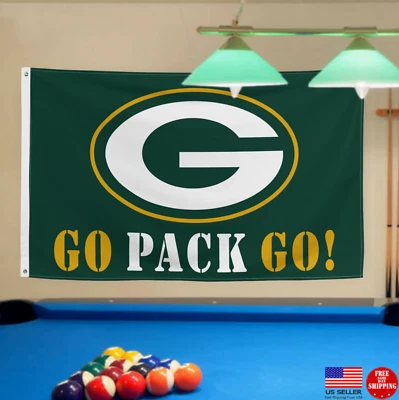 Letrero de bandera de Green Bay Packers 3x5 hombre cueva banderas pancartas garaje colagate Foto 1 de 4