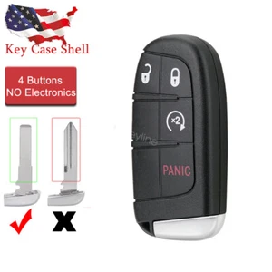 4 Buttons Smart Key Fob Shell For 2015 2016 2017 2018 Fiat 500 500X M3N-40821302 - Picture 1 of 6
