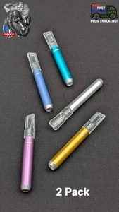 2 Pack: 3" One Hitter Tobacco Smoking Pipe Metal Stylish w/ Plastic Mouth Piece - Picture 1 of 4