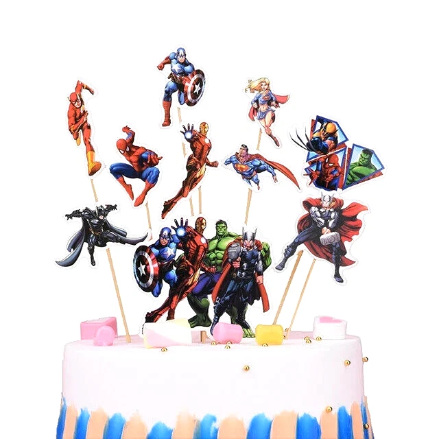10PCS Avengers Cake Topper Party Supplies Superhero Kids Birthday Decoration - image 1 of 1