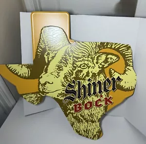 Shiner Bock Beer Ram’s Head State of Texas Tin Tacker Bar Sign ManCave 32” x 34” - Picture 1 of 3