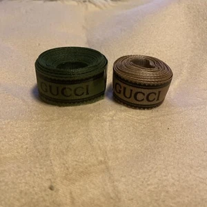 Gucci GG Green & Brown 4 Yd Of Each Signature Ribbon Grosgrain Authentic - Picture 1 of 6