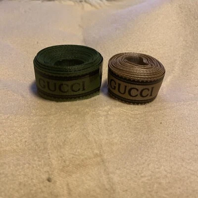 Gucci GG Green & Brown 4 Yd Of Each Signature Ribbon Grosgrain  Authentic - Image 1 of 4