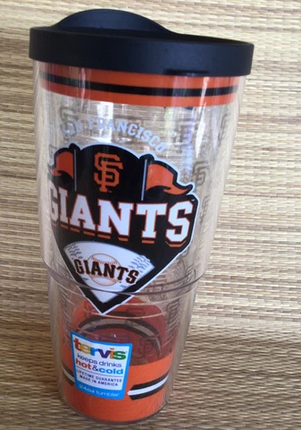 San Francisco SF Giants Baseball TERVIS  Black Lid 24 oz Tumbler Logo 2015 Cover