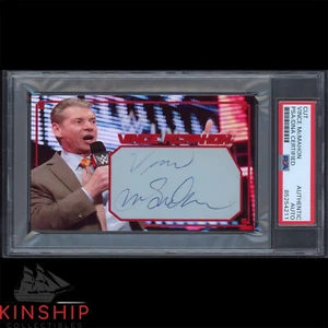 Vince McMahon signed Cut 3x5 Custom Card PSA DNA Slab WWE Vintage Auto C3027 - Picture 1 of 2