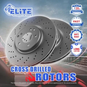 Front + Rear Cross Drilled Rotors for 2000-2006 Lincoln LS - Foto 1 di 1