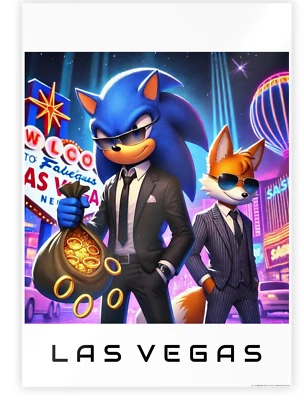 Sonic "High Roller" Hedgehog Poster 23" x 33" | Glossy Wall Decor for Home - Image 1 of 3