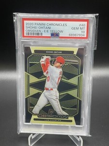 2020 Panini Chronicles Obsidian SHOHEI OHTANI #3/10 Yellow - PSA 10 - POP 1