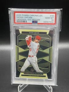 2020 Panini Chronicles Ossidiana SHOHEI OHTANI #3/10 Giallo - PSA 10 - POP 1 - Foto 1 di 3