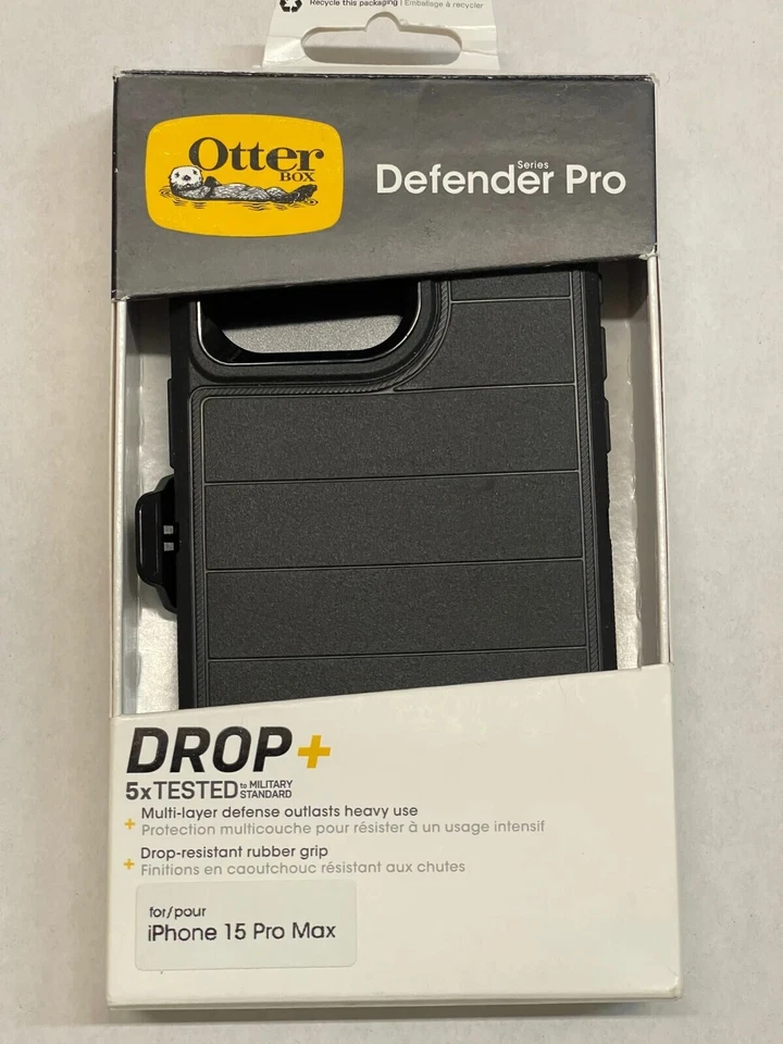 NEW OtterBox Defender Pro & Holster for iPhone 15 Pro Max- BLACK - Image 1 of 1