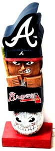 Atlanta Braves Tiki Totem Pole Garden Statue Evergreen - Picture 1 of 4