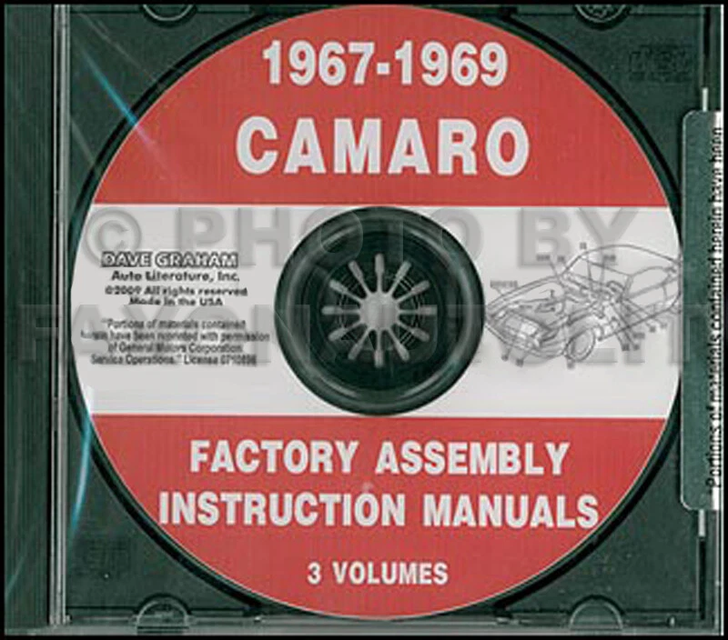 1967-1968-1969 Camaro Montaggio Manuale CD Con Rs Ss Z28 Chevrolet Fabbrica - Immagine 1 di 1