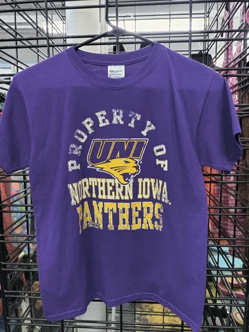 Youth T Shirt, New, Purple, Medium, Brand Gildan, Northern Iowa Panthers Cover