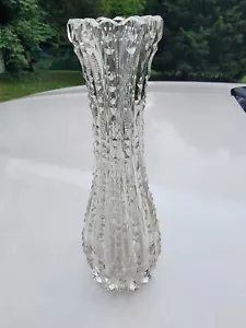 Jarrón vintage americano corte brillante cristal flor brote prisma muescado pttrn - Imagen 1 de 10