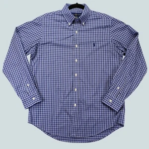 Camisa de vestir Ralph Lauren abotonada azul a cuadros calce clásico talla M - Imagen 1 de 12
