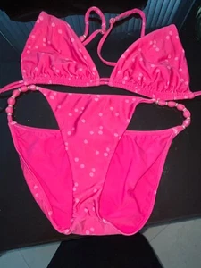 ViX Paula Hermanny Knot Bikini size LARGE, Vix Cover Beaded Embellished LARGE - Picture 1 of 6