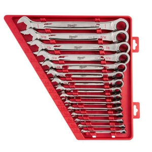Milwaukee 48-22-9416 Durable SAE Ratcheting Combination Wrench Set - 15pc - Picture 1 of 12