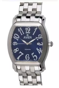 Avier Herren Statesman Edelstahl Automatik blaues Zifferblatt Uhr - Bild 1 von 4