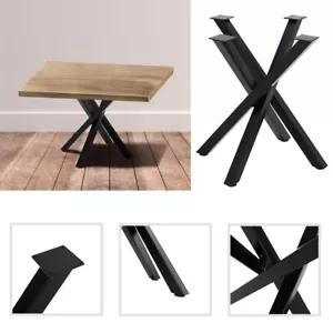 Cross Industrial Steel Table Legs Support Feet for Round/Rectangle Dining Table - Picture 1 of 9