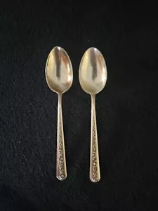 2 Towle Rambler Rose Sterling Silver Tea Spoons- 6 inches - Picture 1 of 1
