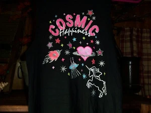 WONDER NATION GIRLS COSMIC HAPPINESS TANK TOP T SHIRT SIZE 6-6X BLACK CASUAL NEW - Picture 1 of 1