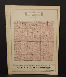 Wisconsin Chippewa County Map West Wheaton Township c.1930 W15#72 - Picture 1 of 1