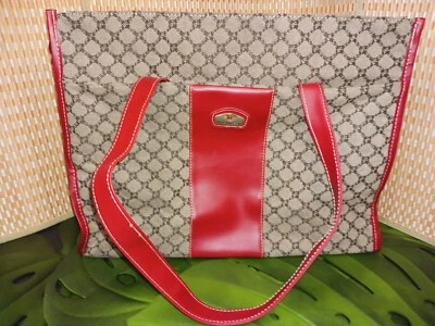 Bolso de Mano Gloria Vanderbilt Grande Firma Rectángulo para Laptop ~ Tostado y Rojo ~ ¡BONITO! Foto 1 de 4