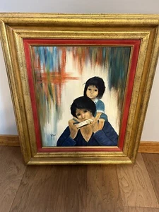 VINTAGE FRAMED SIGNED PAULA HAAS PAINTING WITH FREE SHIPPING - Picture 1 of 5
