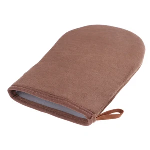 Brown Reusable Applicator Tanning Gloves Cream Lotion Mous Body Cleaning R1 - Picture 1 of 12