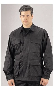 Shirts Black BDU, Military Poly-Twill Shirts Tops -X-LARGE, 2X, 3X, 4X, 5X - Picture 1 of 9