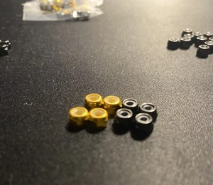 Losi Mini B / Losi Mini T 2.0 Wheel Nuts - 2 sets of 4 each - GOLD And Black RC - Picture 1 of 5