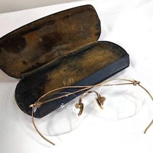Vintage CORTLAND Gold gefüllt rund Herren Brille Brillengestell Brille dünner Draht - Bild 1 von 17