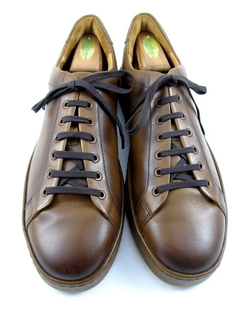 Allen Edmonds "BARNES" Lace-Up Leather Dress Sneakers 11 D Coffee WORN ONCE(585N - Image 1 of 4