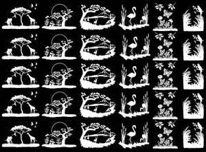 Rainforest Landscapes 1 Inch White Fused Glass Decals - Picture 1 of 2