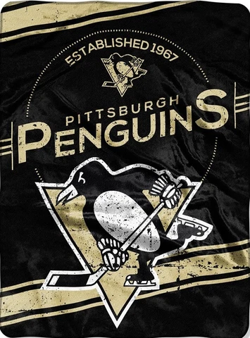 NHL PITTSBURGH PENGUINS HOCKEY TWIN / FULL SIZE NORTHWEST SOFT THROW BLANKET Cover