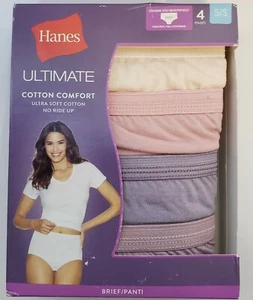 Hanes Ultimate Donna HI-CUT Confezione da 4 Cotone Comfort TAGLESS 5/S Multicolore - 4H4 - Foto 1 di 3