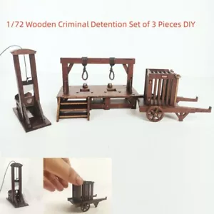 Fai da te 1/72 ghigliottina in legno forca gabbia soldato scena accessori modello oggetti di scena ## - Foto 1 di 11