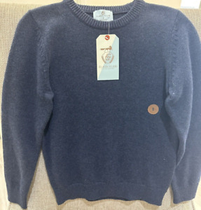 Boys Blue Long Sleeve Pullover 100% Cotton Sweater Class Club (S) 8