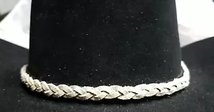 SOMBRERO TRENZADO Beige CUERO GENUINO para Vaquero Occidental Sombreros Sombrero Banda - Imagen 1 de 9