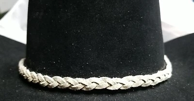 SOMBRERO TRENZADO Beige CUERO Genuino para Vaquero Occidental Vaquera Sombreros Sombrero Banda Foto 1 de 4