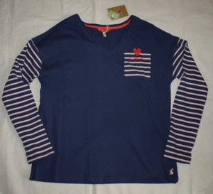 Joules Cotton Top 10 Marina Stripe Pink Blue Stripe Long Sleeve EU38 US6 UK10 - Picture 1 of 2
