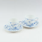 Royal Copenhagen Blue fluted plane Tableware Cup & saucer x2 Porcelain _