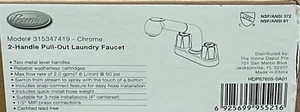 PREMIER 315347419 2-handle pull-out laundry faucet NEW - Picture 1 of 7