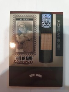 Richie Ashburn 2005 Donruss Greats Hall of Fame Souvenirs Bat card