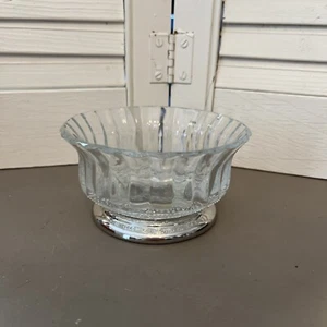 Crystal Candy -Trinket Dish With Silver Tone Base 4-1/2" - Picture 1 of 3