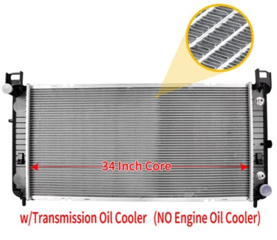 34'' Radiator for Chevy Silverado 1500 GMC Yukon Cadillac Escalade 4.8 5.3L 6.0L - Image 1 of 4