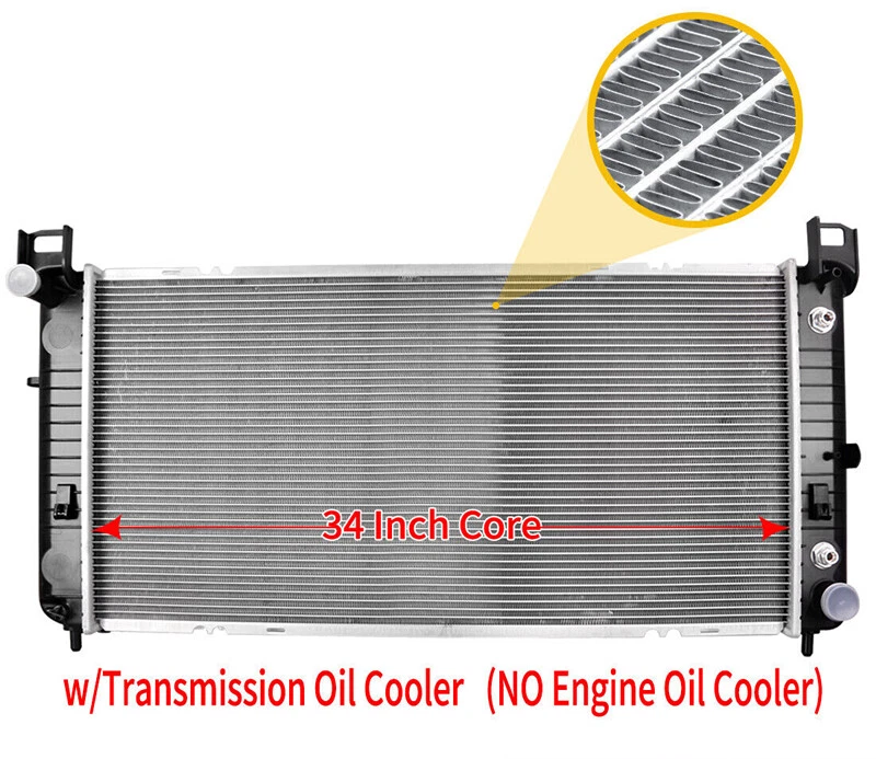 34'' Radiator for Chevy Silverado 1500 GMC Yukon Cadillac Escalade 4.8 5.3L 6.0L - Image 1 of 4