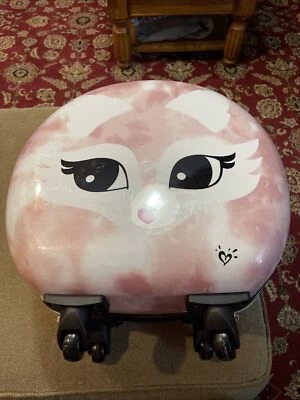 Maleta con ruedas Justice cubierta dura zorro rosa cremallera alrededor de 14”x17”x10” (AH) Foto 1 de 4