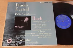 J.S. Bach Pablo Casals Prades Festival Vol. 2 LP Columbia ML 4346 - Picture 1 of 5